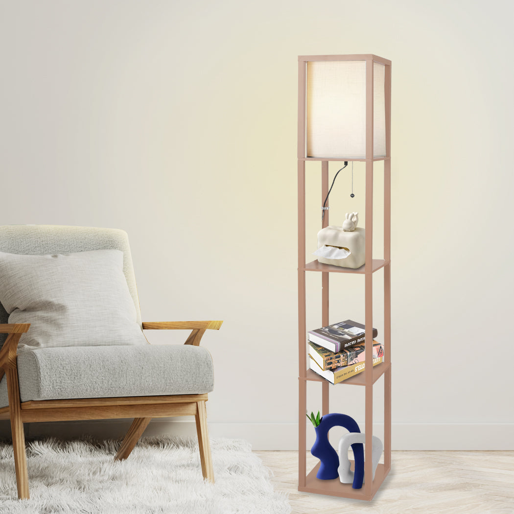 LED Floor Lamp with Storage Shelf 3 Tier Standing Reading Corner Light