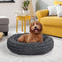 Calming Dog Bed Warm Soft Plush Pet Cat Cave Washable Portable Dark Grey M