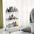 3 Tiers Kitchen Storage Trolley Cart Steel Rack Shelf Organiser White