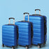 Luggage Suitcase Trolley 3Pcs set 20 24 28 Travel Packing Lock Blue