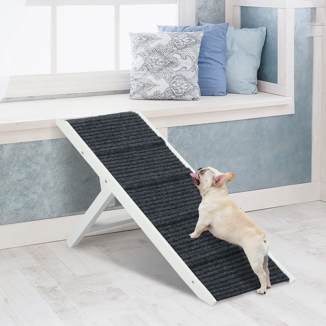 Adjustable Dog Ramp Height Stair For Bed Sofa Cat Dogs Folding Portable