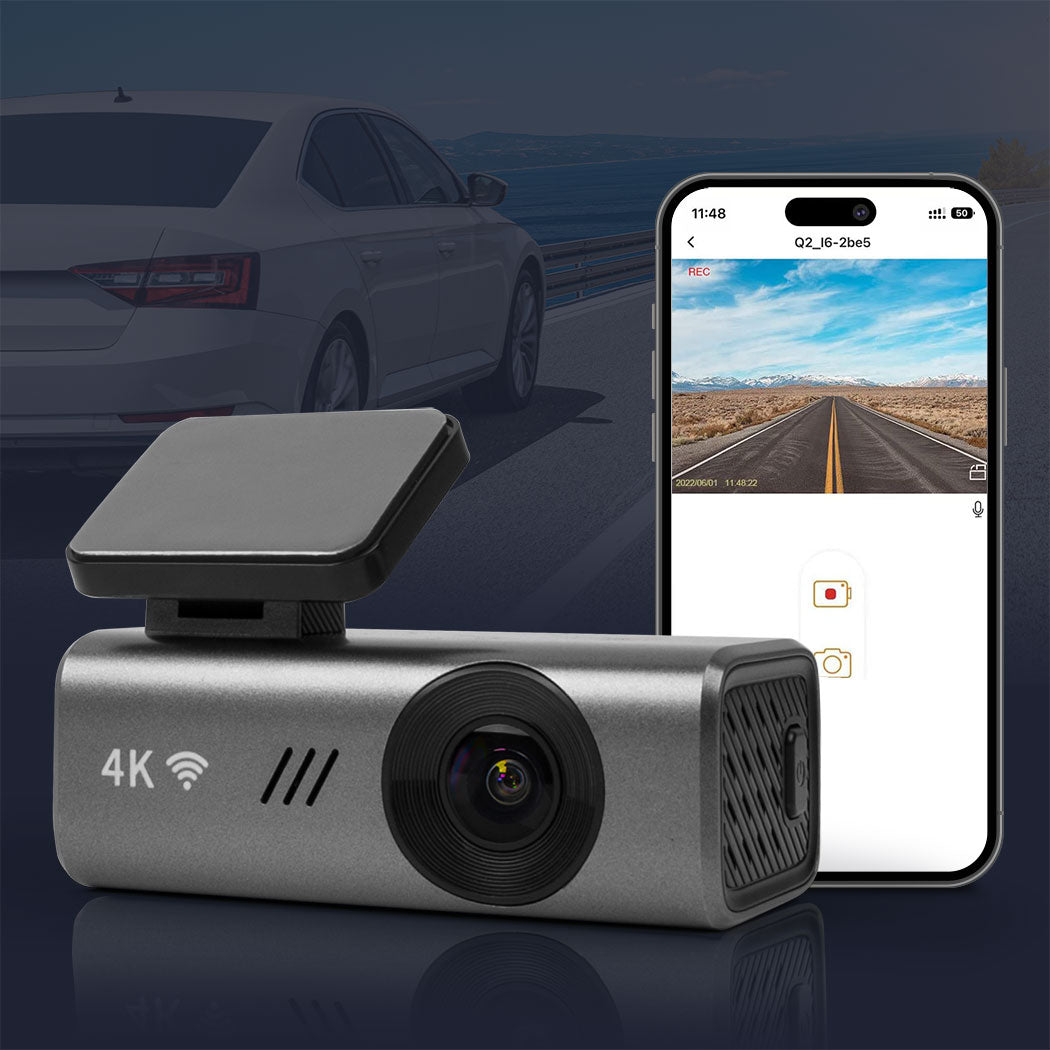 Dash Camera 4K Wifi UHD Front Car Recorder Voice Control Night Vision 64G