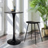 2x Bar Table Pub Tables Kitchen Marble Tulip Outdoor Round Metal Black