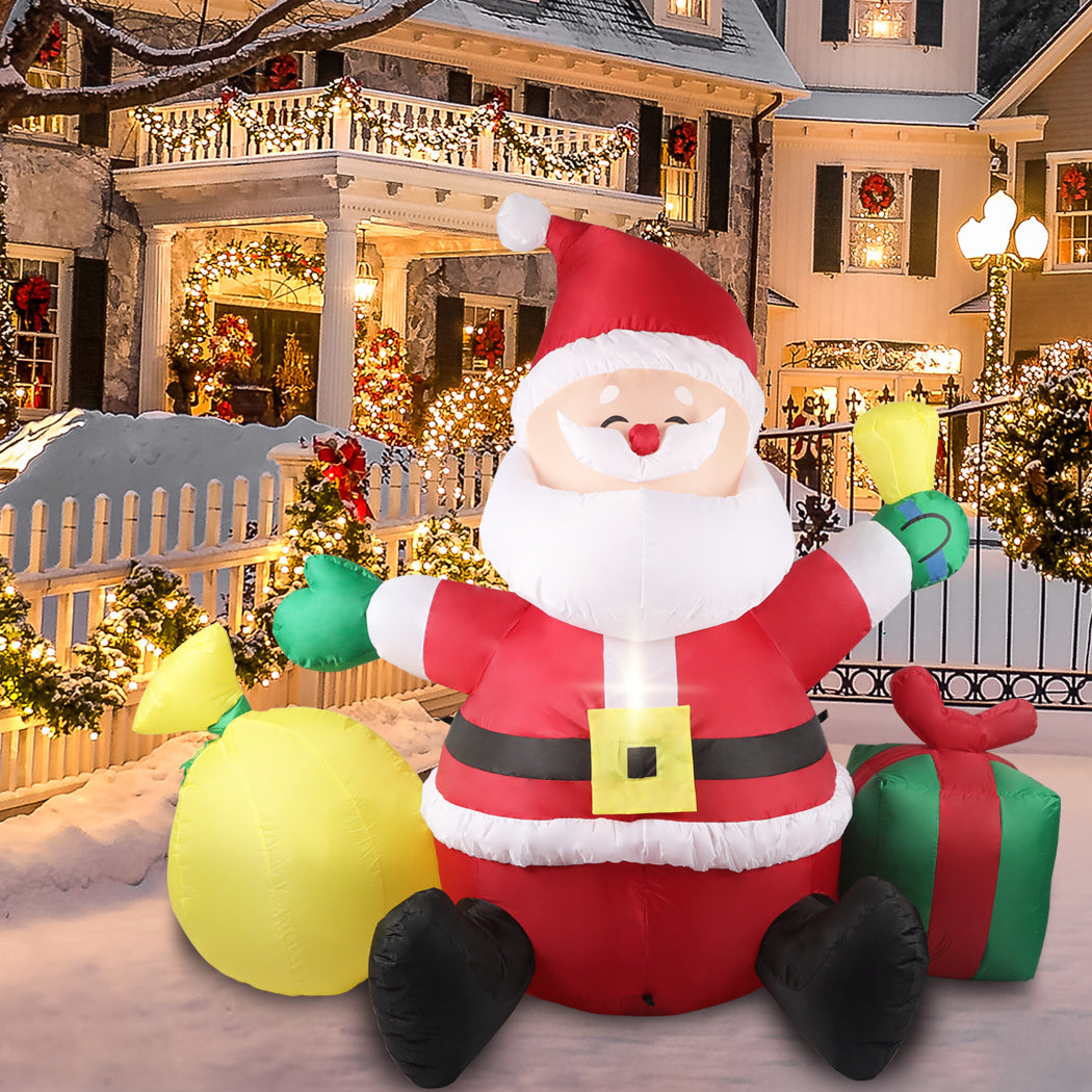 Inflatable Christmas Outdoor Decorations Santa LED Lights Xmas Party