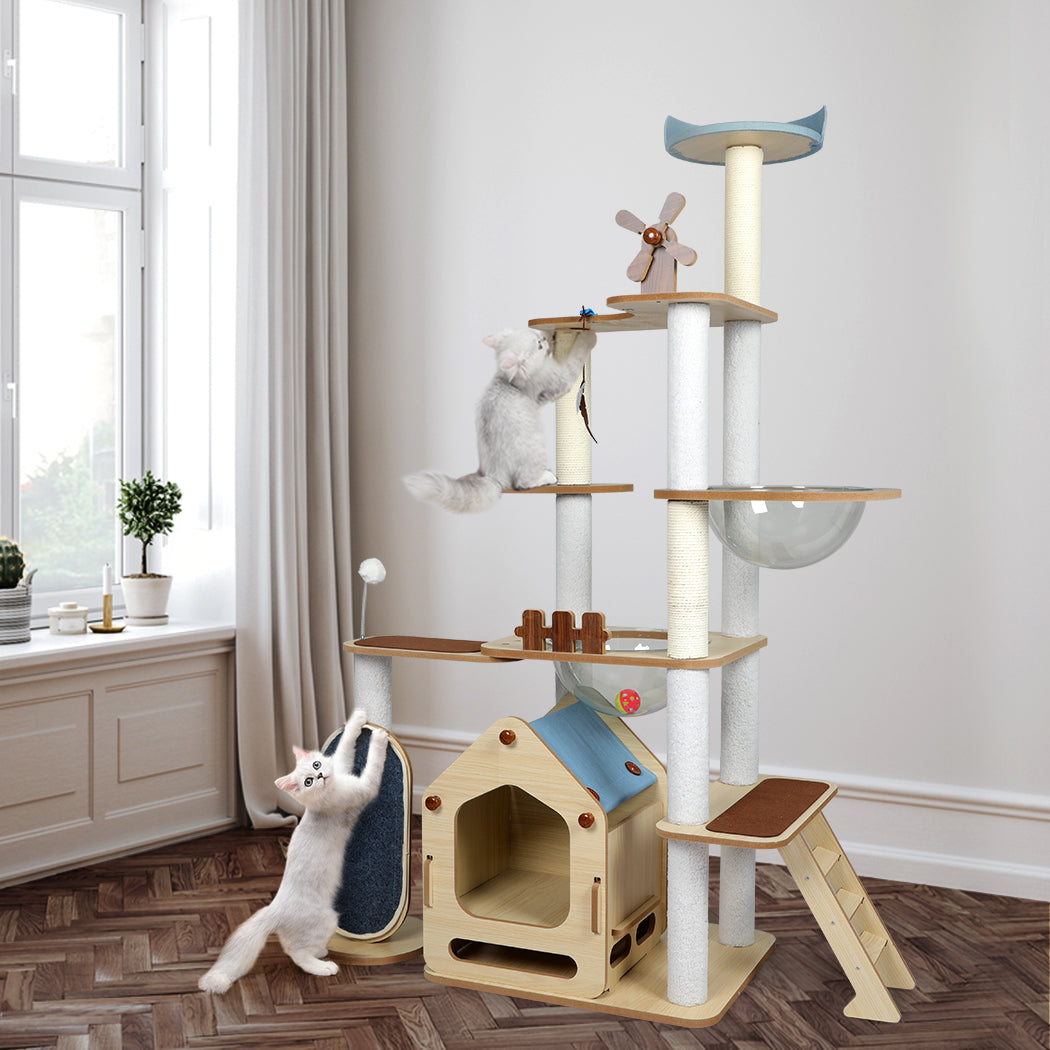 Cat Tree Scratching Post Scratcher Cats Tower Wood Condo Toys House 168cm