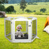 6 Panels Pet Dog Playpen Puppy Exercise Cage Enclosure Fence Indoor White