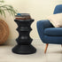 Side Table Geometric Chess Shape Magnesia Stool Stone Style Top 31cm