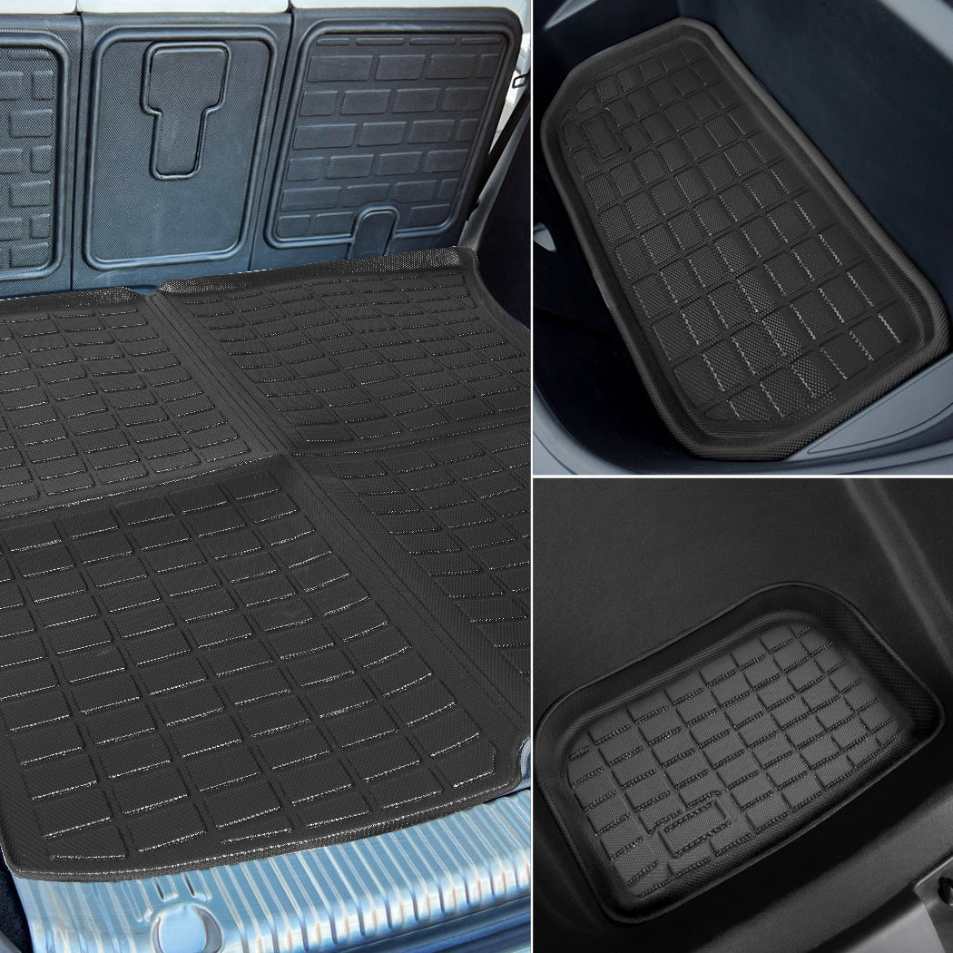 Tesla Model Y Floor Mats Front Rear Trunk +Toolbox Anti-Slip Car Carpets