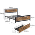 Metal Bed Frame Queen Mattress Base Platform Wooden 4 Drawers Industrial