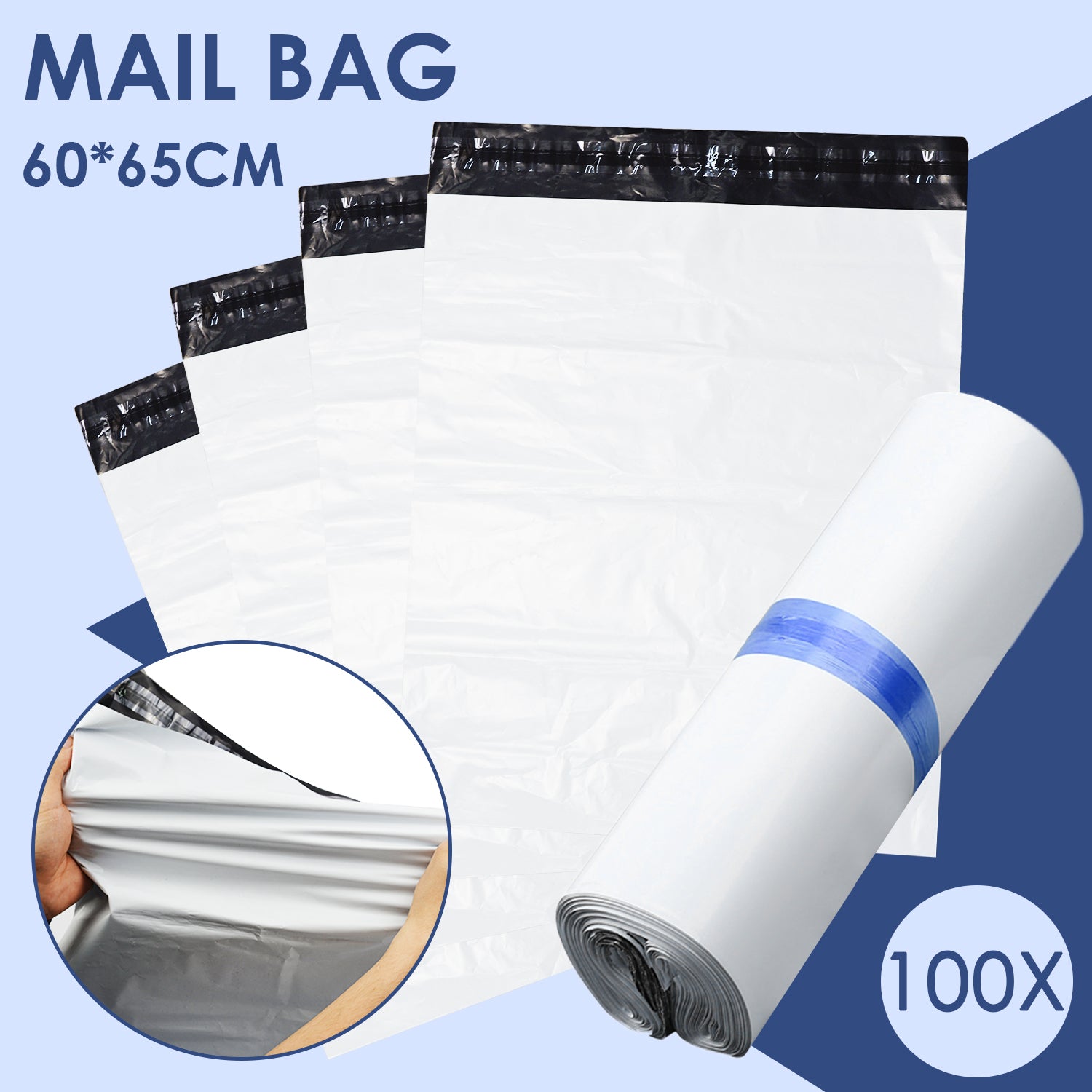 100x Poly Post Mailer Plastic Satchel Self Sealing Courier Mail Posting Bags