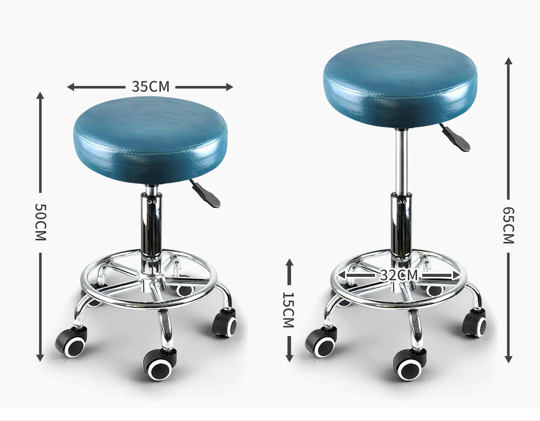 Bar Stools Salon Stool Swivel Barber Dining Chair PU Hydraulic Lift Teal